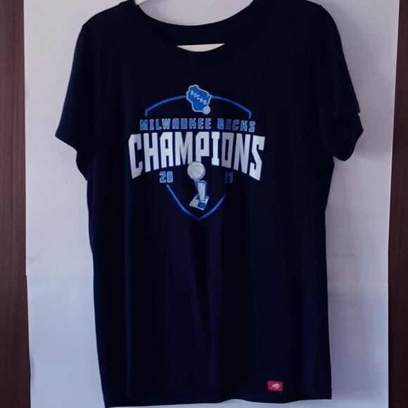 Sportiqe Tops - SPORTIQE Navy Milwaukee Bucks 2021 NBA Champions T-Shirt Size L